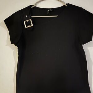 Jason Maxwell Black Buckle Detail Top